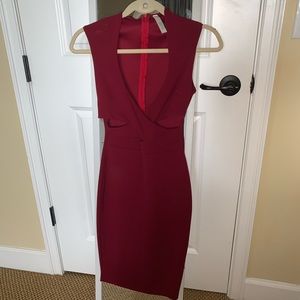 Sexy Club Burgundy Dress